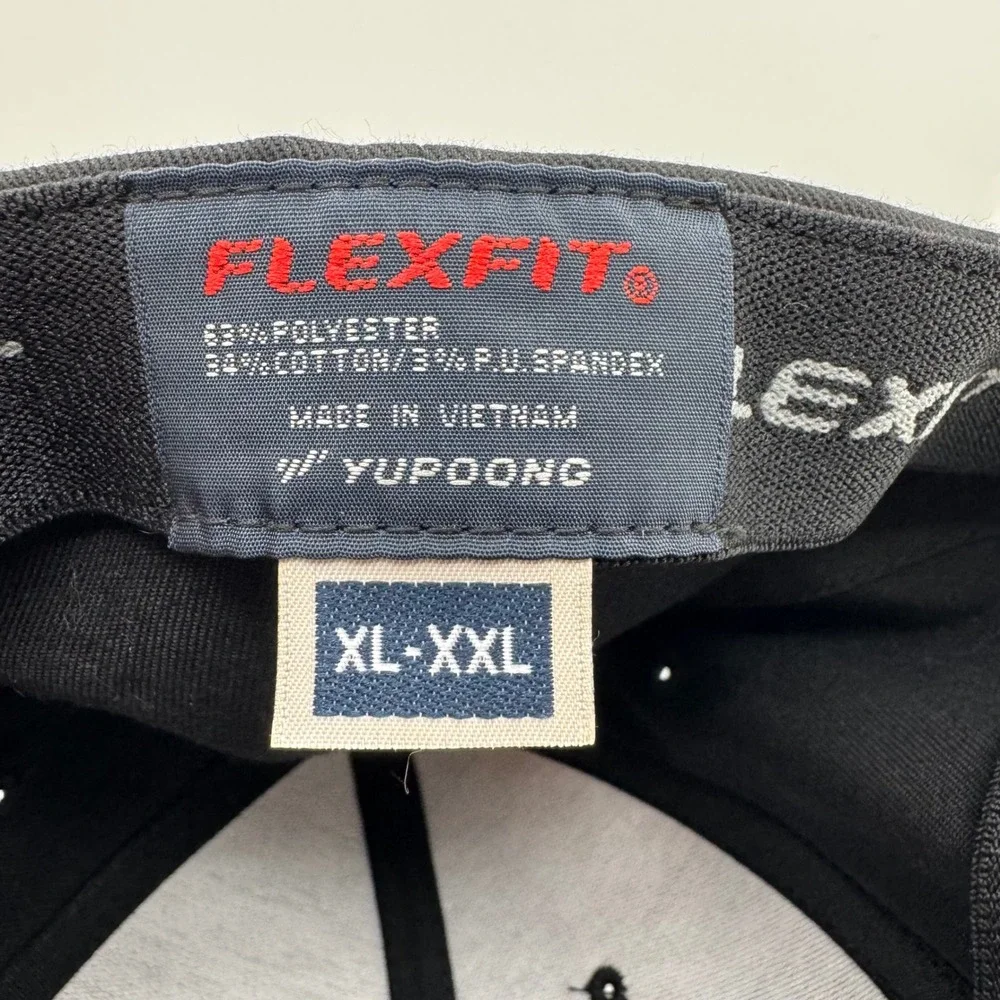 Flexfit Yupoong Baseball Cap Mens XL/XXL Black Excellent Stretch Fit Hat